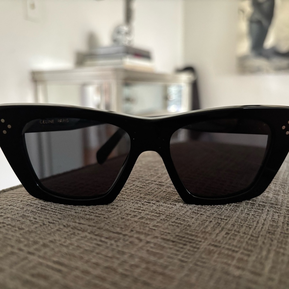 Celine Glossy Black Angular Sunglasses